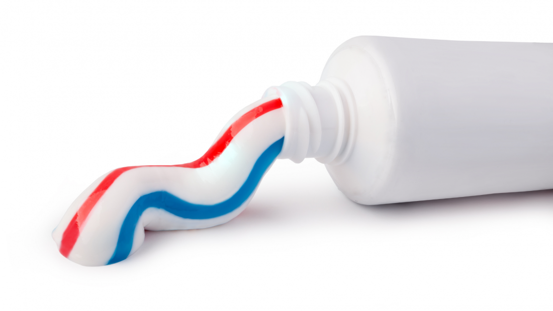tube of toothpaste to fix glasses